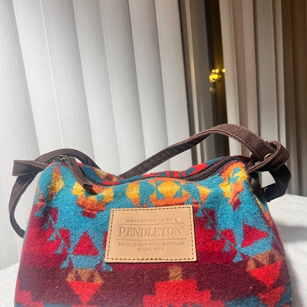 Pendleton Wool Aztec Crossbody Zipper Shoulder Bag 10x6 Hippie Boho Western